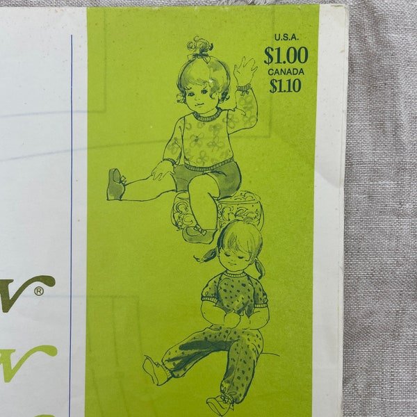 Stretch & Sew 850 - Modèle combiné pour bébés des années 1970 avec des hauts et des pantalons pour bébé - Taille 1-18 mois - non coupé