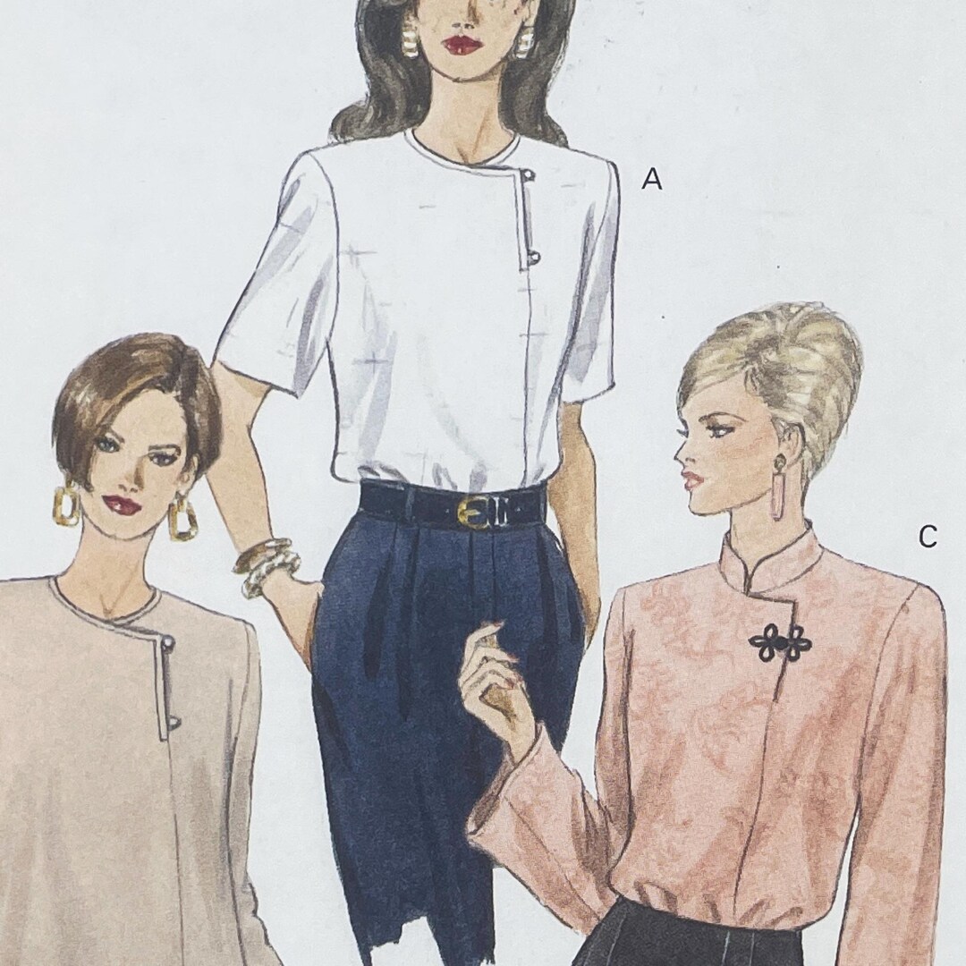 Vogue 9040 - 1990s Asymmetric Tunic and Top Sewing Pattern - Size 6-10 ...