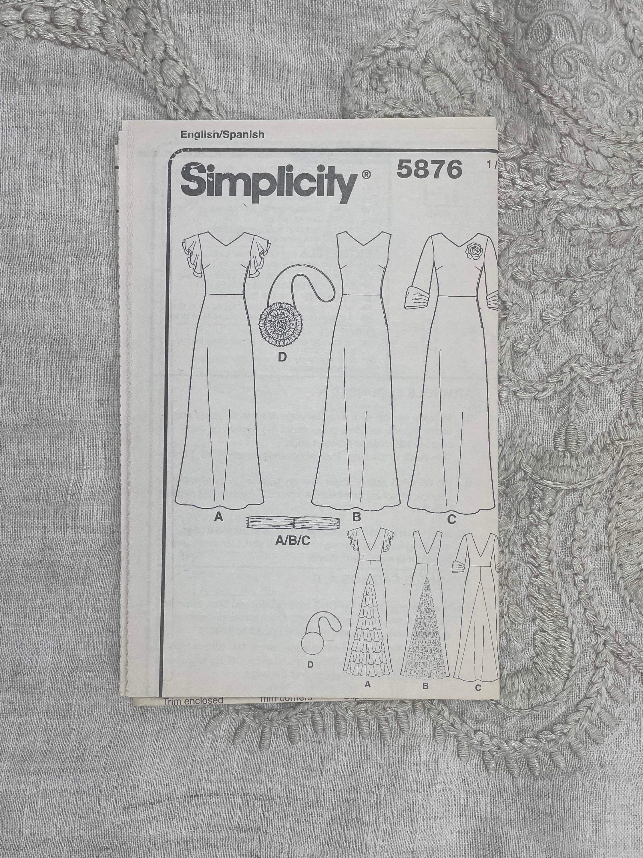 Simplicity 5876 - 1930s Style Evening Dress With Ruffle and Sleeve ...