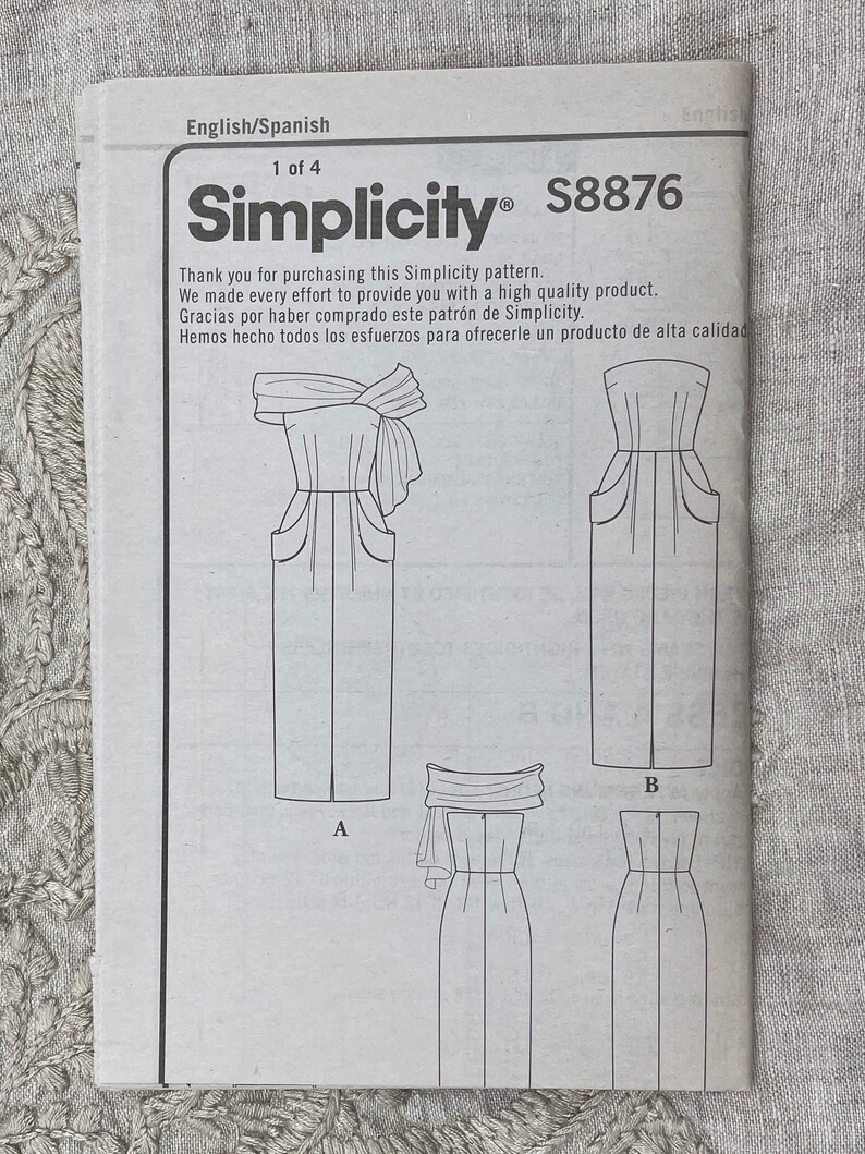 Simplicity 8876 1940s Reissue Vintage Dress and Stole Pattern 20-28 42-50 Uncut FF image 3