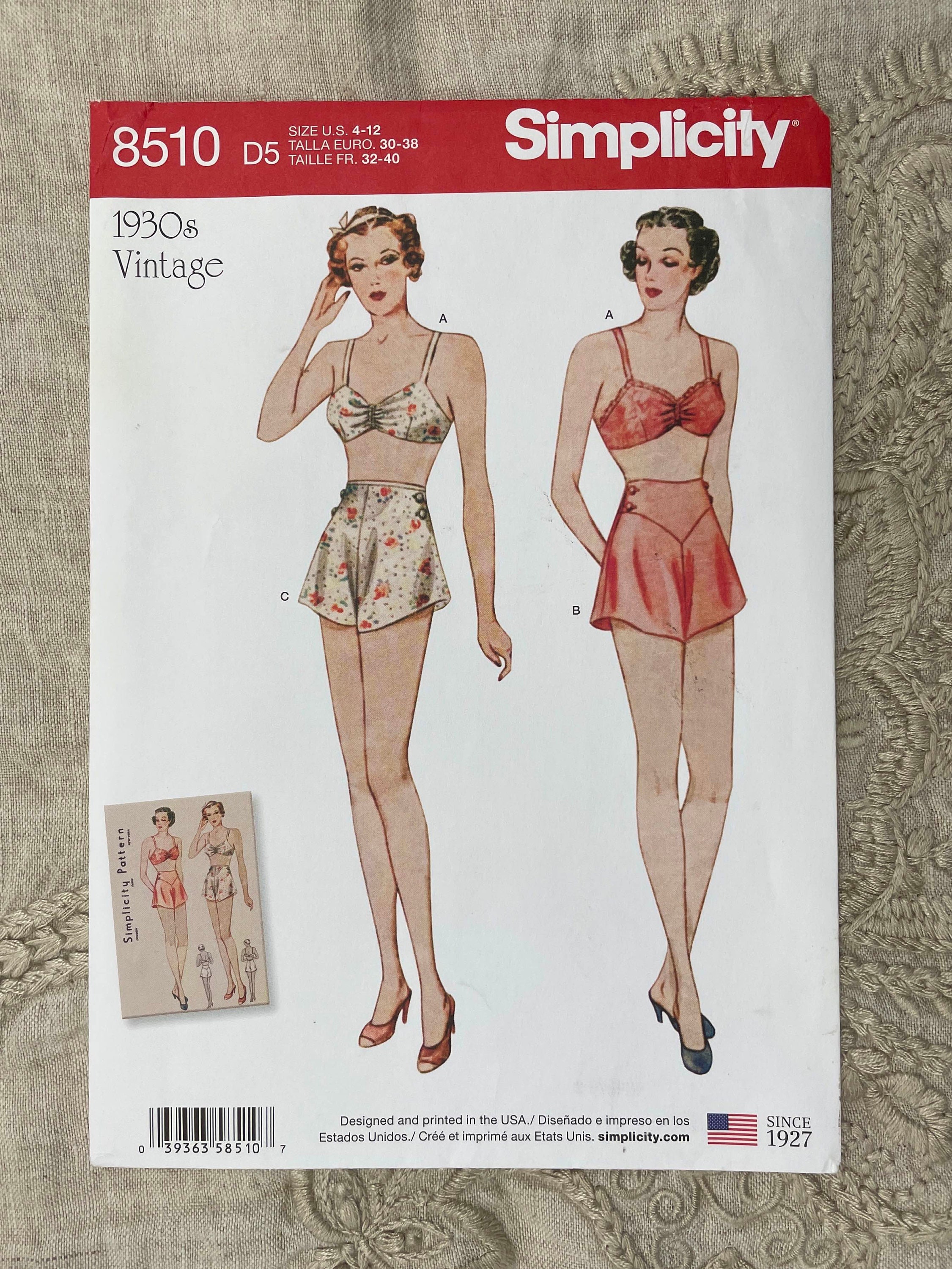 Simplicity Pattern 8229 Misses' Underwire Bras and Panties by Madalynne,  Size 32A - 42DD / XS-XL : : Home