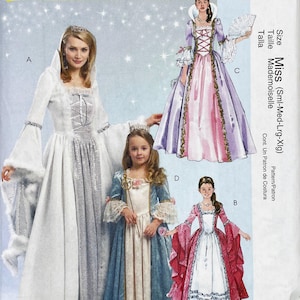 McCall&#39;s 5731 - Adult Princess Gown Pattern with Bell Sleeves and Standing Collar - Size S-XL (32.5-44&quot;) - Uncut (FF)