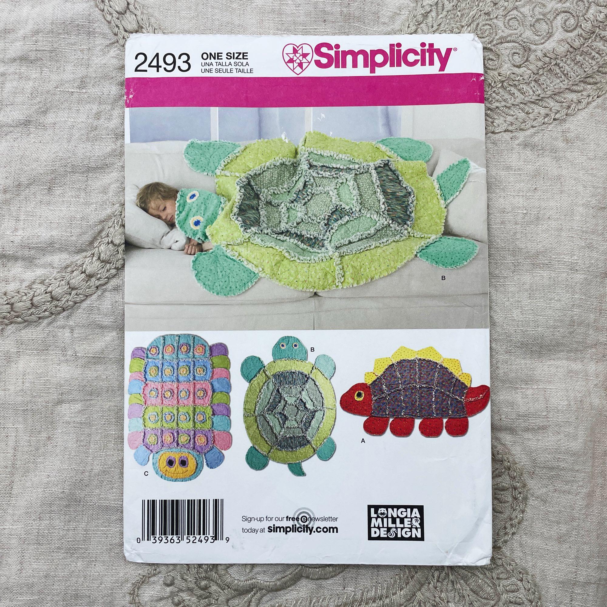 Simplicity 2493 Rag Quilts Sewing Pattern With Dinosaur, Turtle, and ...