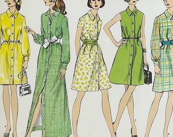 Vogue 2151 - 1960s A-Line Shirtdress Pattern - Size 14 (36&quot;) - Uncut (FF)
