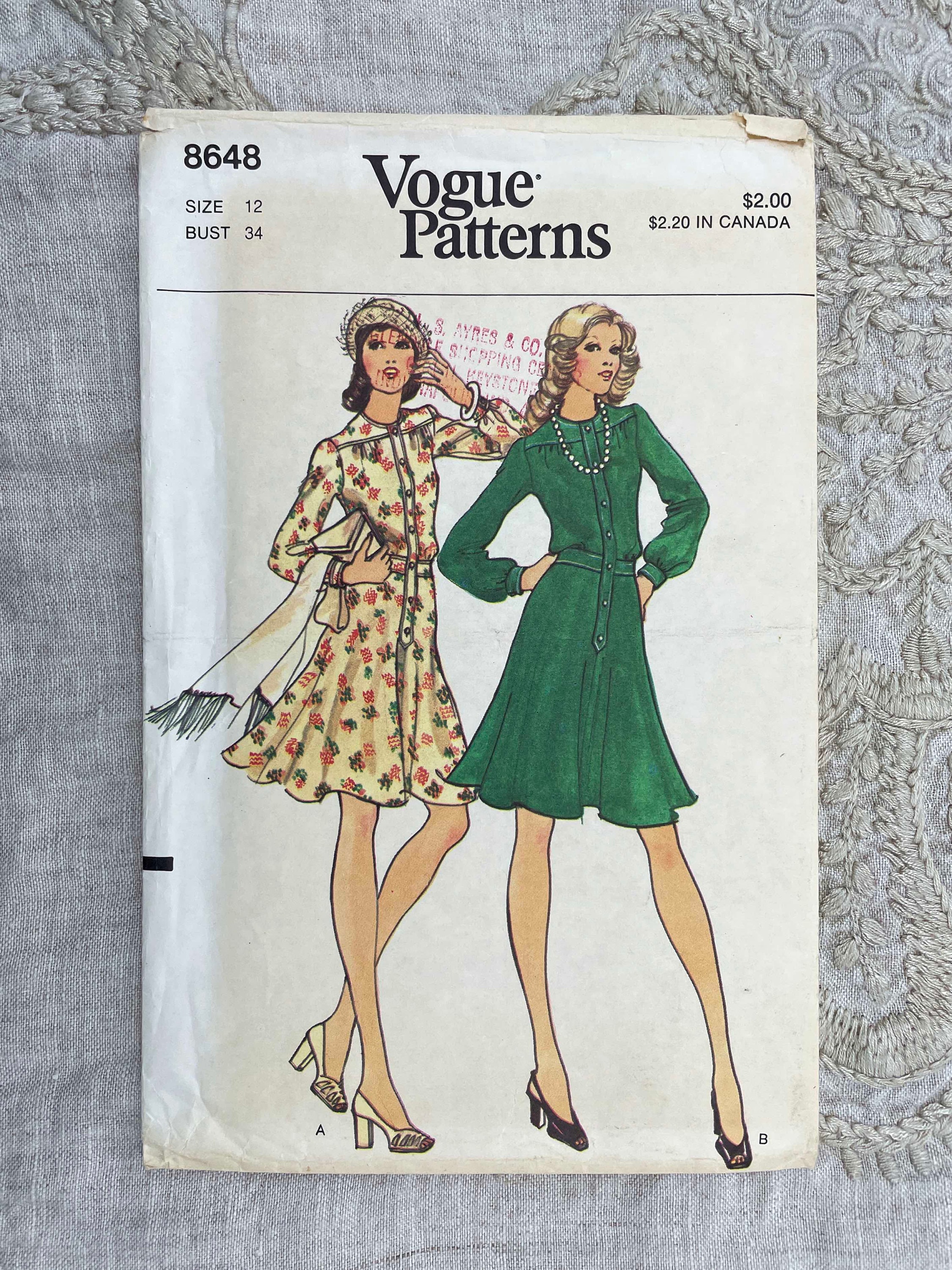 Sewing Pattern Womens Deep V Neck Dress, Vogue Pattern V1801, Womens Dress  Pattern, Easy Sew, Loose Fit Dress 