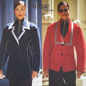 Vogue 1481 - Issey Miyake Loose Fitting Drop Shoulder Jacket Pattern - Size 8-12 (31.5-34&quot;) - Uncut (FF)