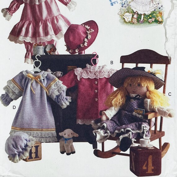 Butterick 5084 Ropa para muñecas Holly Hobbie de los años 90 y
