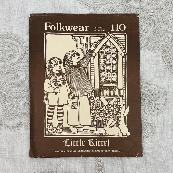 Folkwear 110 - Little Kittel - Youth Black Forest Smock Pattern - Size 4-10 (23-28.5") - Uncut (FF) - Heavy Paper Pattern