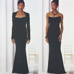 Vogue 2237 - Badgley Mischka 1990s Strapless Evening Gown and Bolero Pattern - Size 8-12 (31.5-34&quot;) - Uncut (FF)