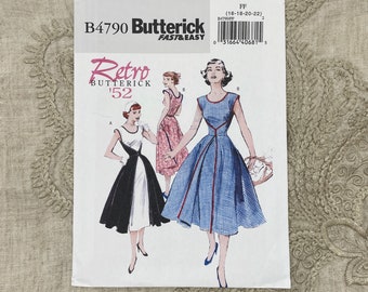 Butterick 4790 - Reissued 1950s Walk-Away Wrap Dress  - Size 8-14 or Size 16-22  - Uncut (FF)
