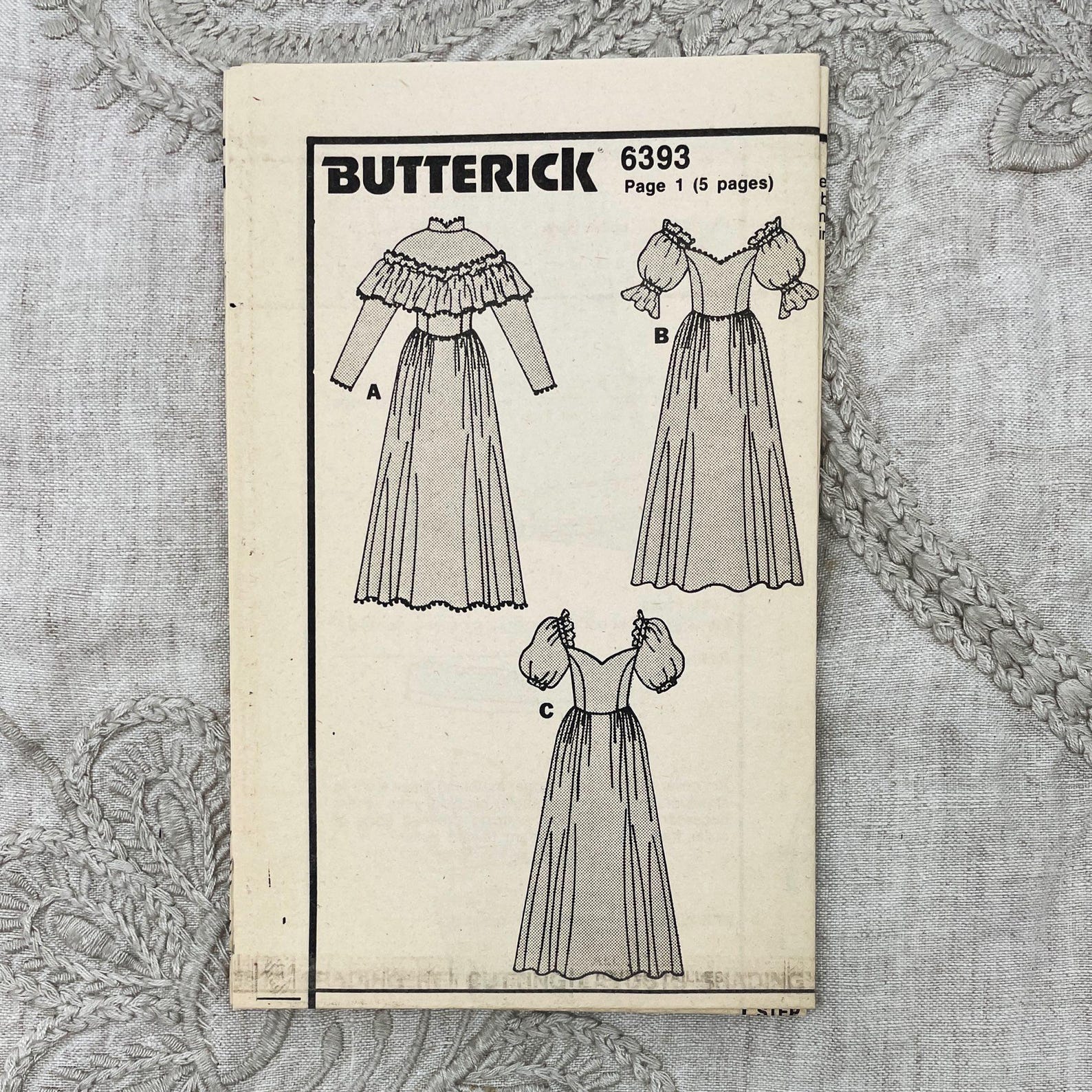Basque Cowbell Pattern Butterick 6393 off the Shoulder Wedding Gown Sewing Pattern With Basque ...