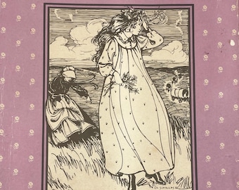 Folkwear 201 Prairie Dress and Apron Pattern - Uncut Size S-L - Heavy Paper Pattern with Flower Border