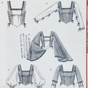 McCall&#39;s 4696 - Laced Renaissance Tops and Bodices Pattern - Size 16-22 (38-44&quot;) - Uncut (FF)