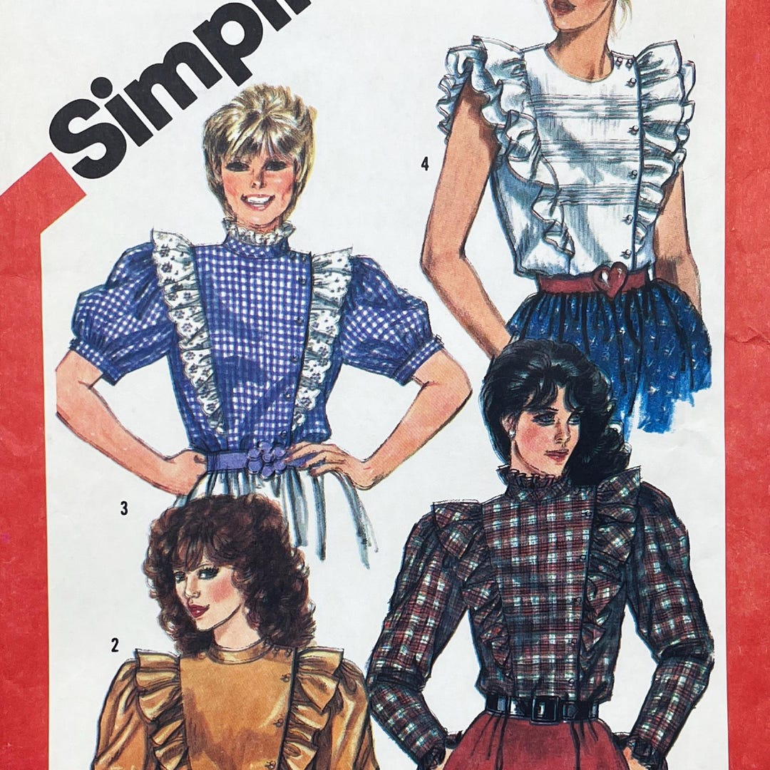 Simplicity 5752 Asymmetrical Ruffled Blouse Sewing Pattern - Cut Size 8 ...