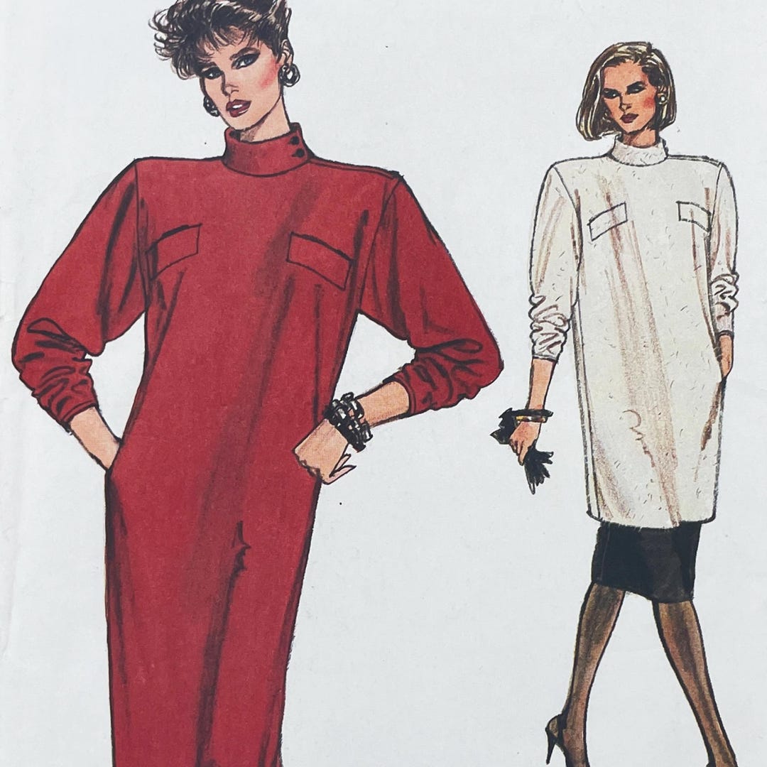 Easy Robe Sewing Pattern Vogue 9429 Easy Standing Collar Tunic Dress and Skirt Sewing Pattern ...