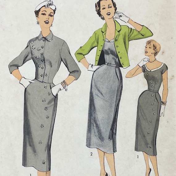 Advance 6802 - Howard Greer 1950s Sleeveless Sheath and Waistline Jacket  Sewing Pattern - Size 10 (28") - Factory Fold - Etsy