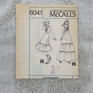 McCall's 6041 1970s Camisole Sundress and Mandarin Collar Jacket with Floral Embroidery Size 6 30.5 Uncut FF image 3