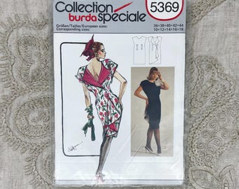 Burda Speciale 5369 Eind jaren 80 patroon jurk met open rug
