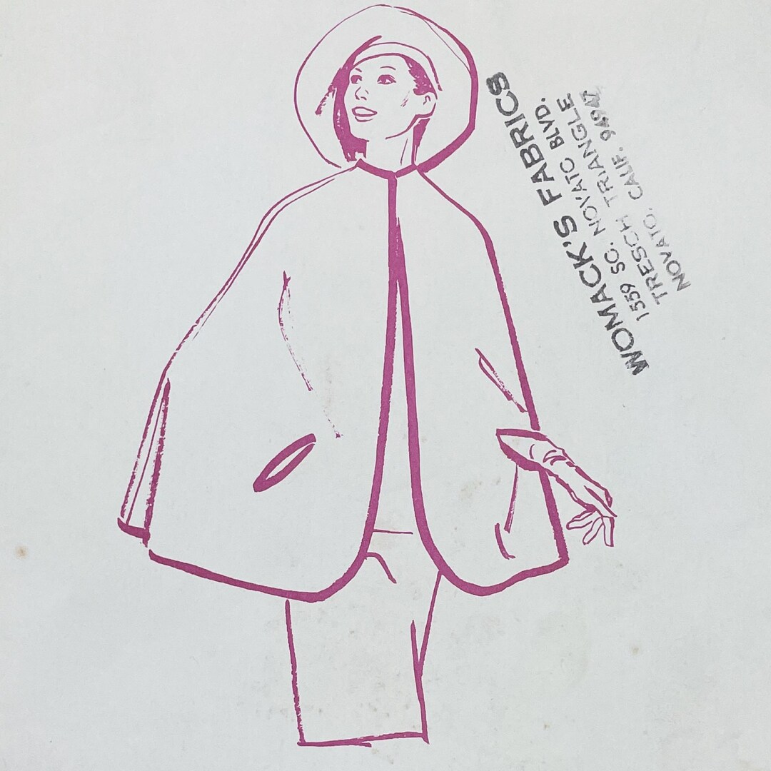 Kandel Knits 653 - 1970年代ケープ型紙（アームホール付き） - サイズ