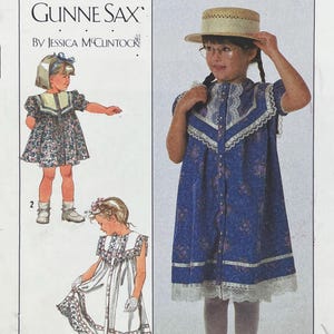 Simplicity 8522 - Gunne Sax 1980s Child&#39;s Dress Pattern - Size 5 (24&quot;) - Uncut (FF)
