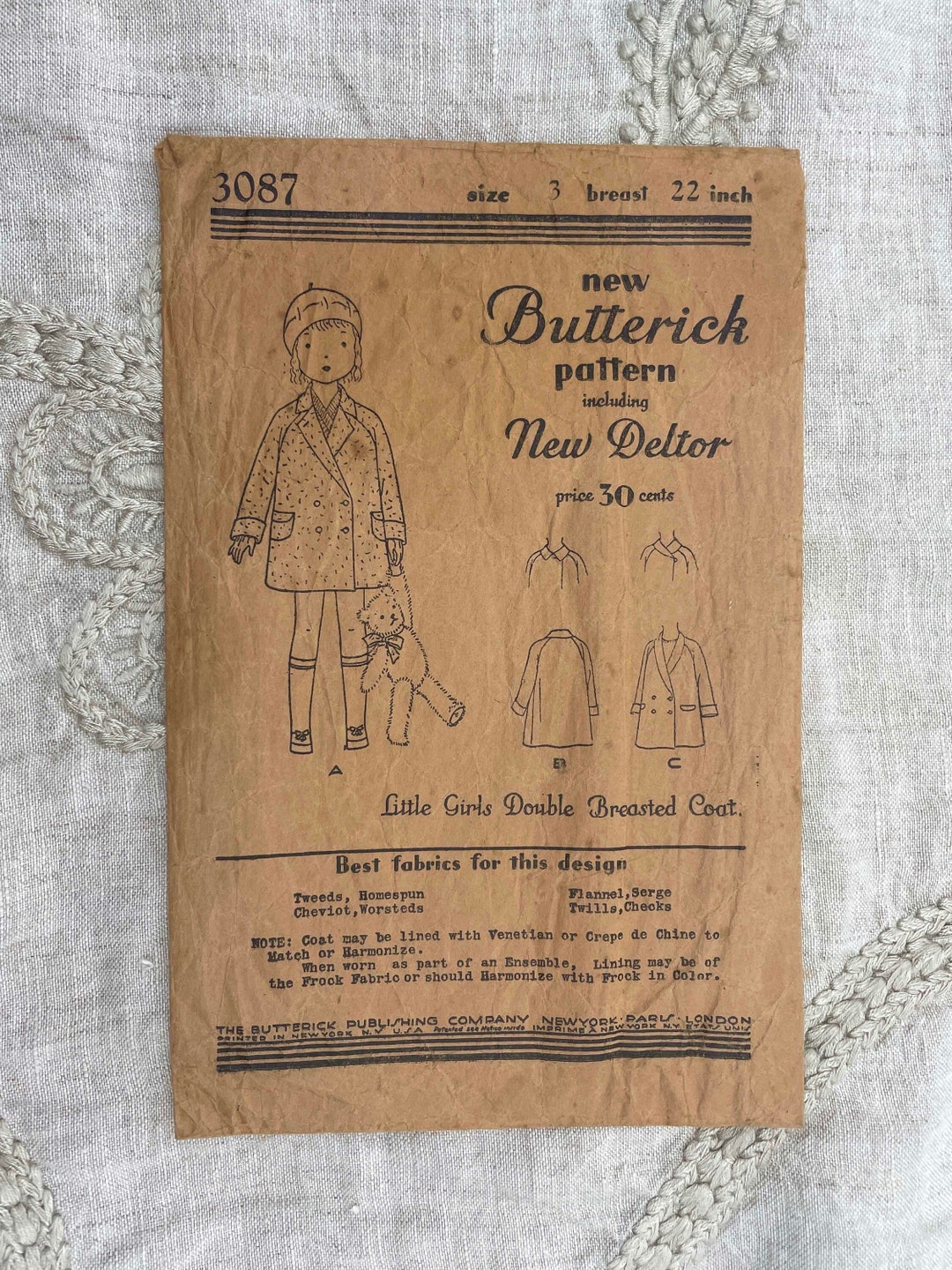 Butterick 3087 incomplete 1920s New Deltor Little Girls - Etsy