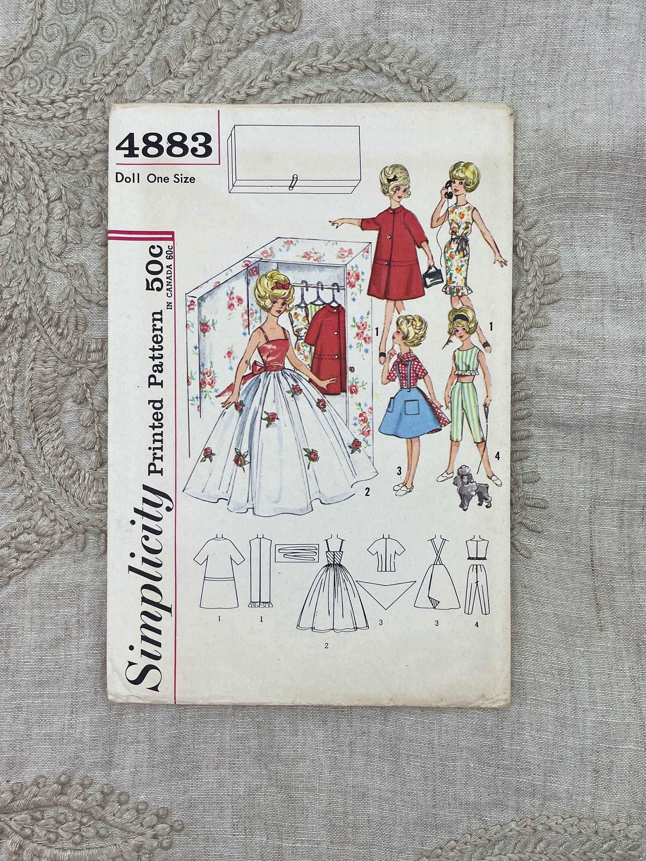 1960's Butterick 3088 PDF Sewing Pattern for Barbie Etc 