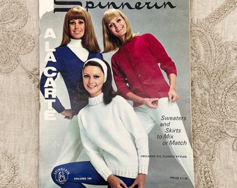 Spinnerin Vol 184 - 1960s Knitting Magazine Book - Sweaters and Skirts to Mix or Match