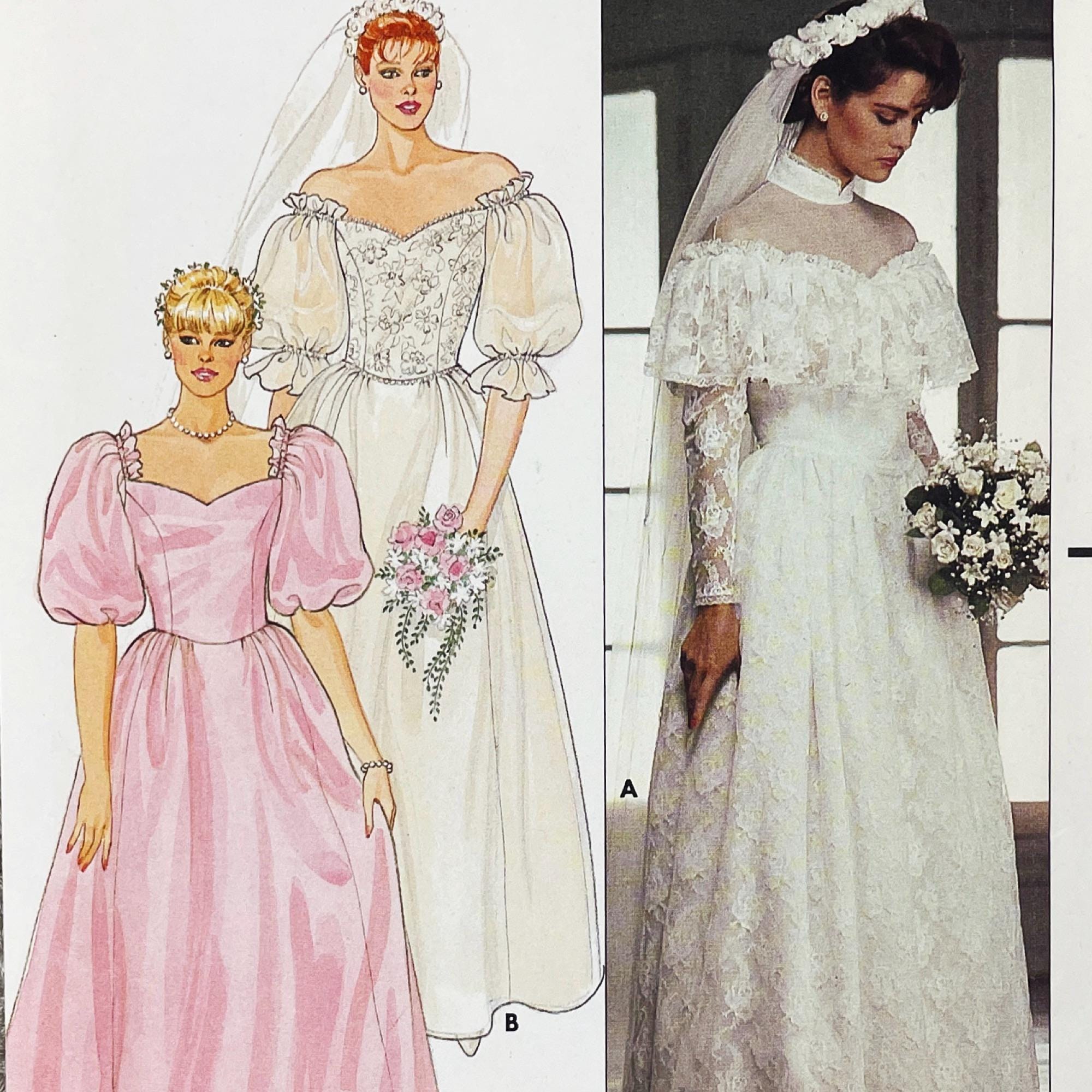 Butterick 6393 -off the Shoulder Wedding Gown Sewing Pattern With ...