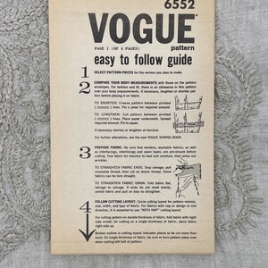 Vogue 6552 1960s Mod Two-Piece Dress and Jacket Pattern with Curved Seaming Details Size 10 31 Uncut FF image 4