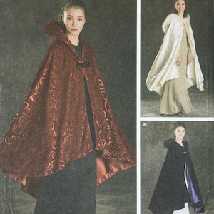 Simplicity 4947 - Vintage Closet 1920s Capes Pattern with Standing Collar and Hood Options - One Size - Uncut (FF)