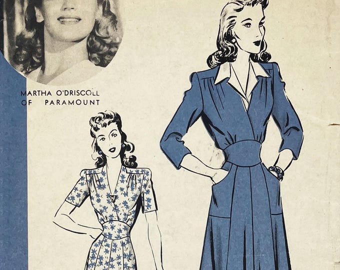 Hollywood Patterns 1022 - Original 1940s Martha O'driscoll Surplice ...