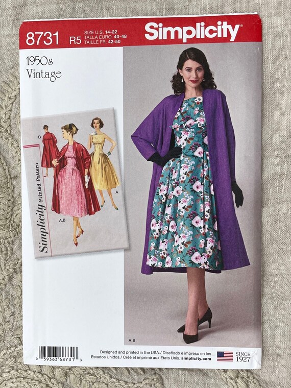  Simplicity 1950's Fashion Women's Vintage Jacket and Dress  Sewing Patterns, Sizes 6-14 : Arts, Crafts & Sewing