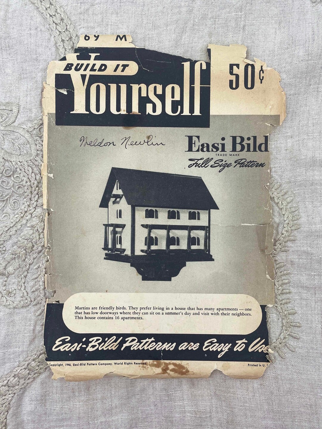 Easi-bild 1940s Martin Birdhouse Pattern 1946 Woodwork Pattern - Etsy