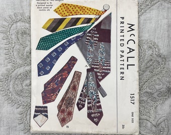 McCall 1517 - Original 1940s Neckties Pattern in Two Lengths - Uncut (FF)