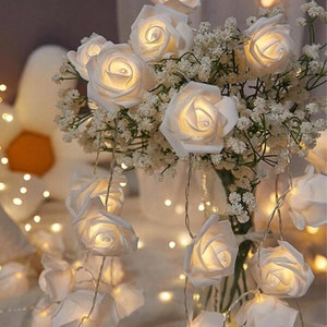 LED Rose Flower String Light USB and battery, Indoor, outdoor Light,Birthday PartyDecoration,Valentine's light, Room Decor,Decoration