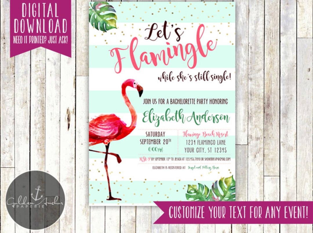 Let's Flamingle Bridal Shower Invitation Bachelorette Etsy