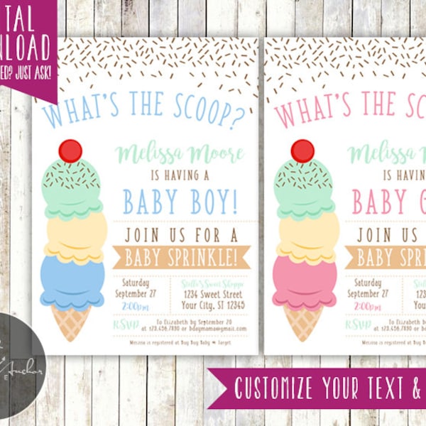 Sprinkle Invitation - Etsy