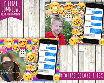 Emoji Birthday Invitation, Emoji Invitation, Emoji Invite, Photo - Printable DIY