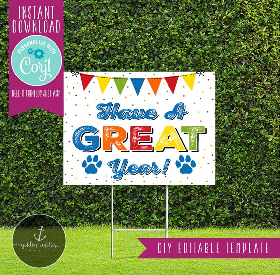 Have A Great Year Yard Sign Back To School Yard Sign Etsy