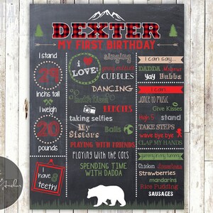 Lumberjack Birthday Chalkboard Poster - Printable DIY