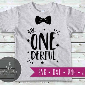 Mr. ONEderful svg, 1st Birthday Shirt Design, First Birthday, png file, svg files sayings, svg files for cricut silhouette, svg file image 1