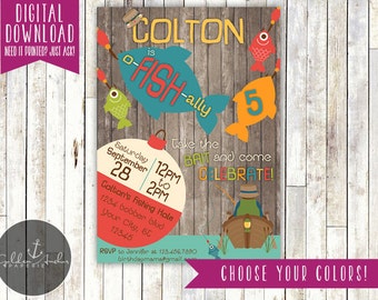 Fishing Invitation, Fishing Birthday Invitation, Fisherman o-FISH-al Birthday Invite, Photo - Printable DIY