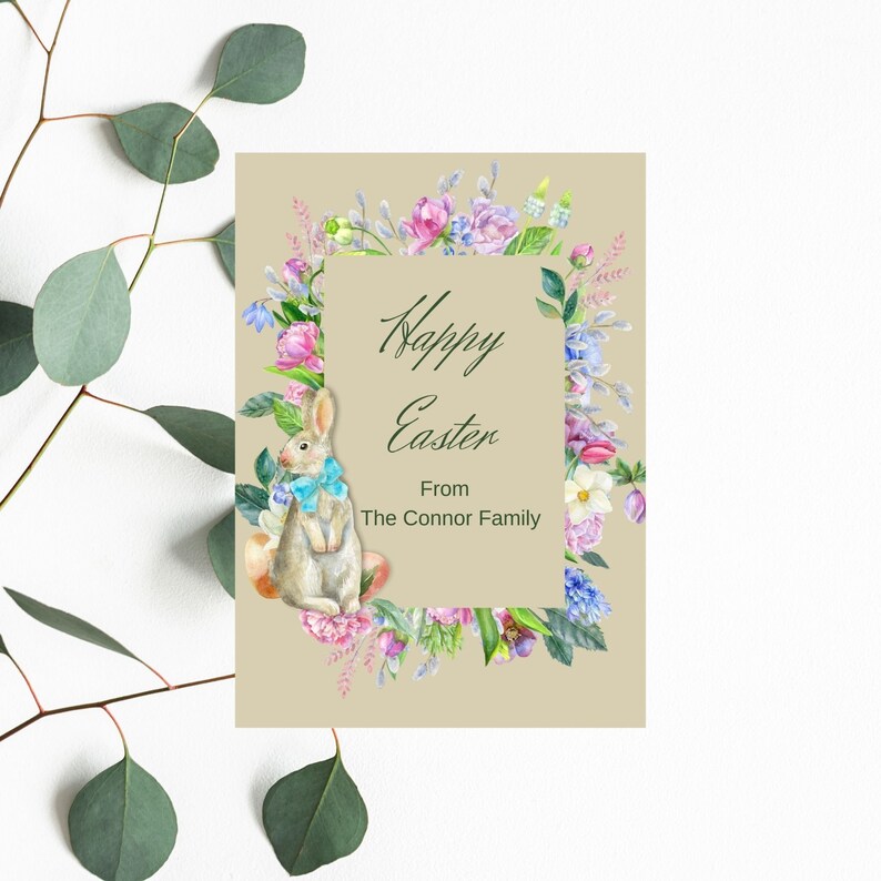 Instant Download Print Yourself Spring Easter Greeting Family Easter Card Online Card Canva Easter Greeting Card Easter Invitation