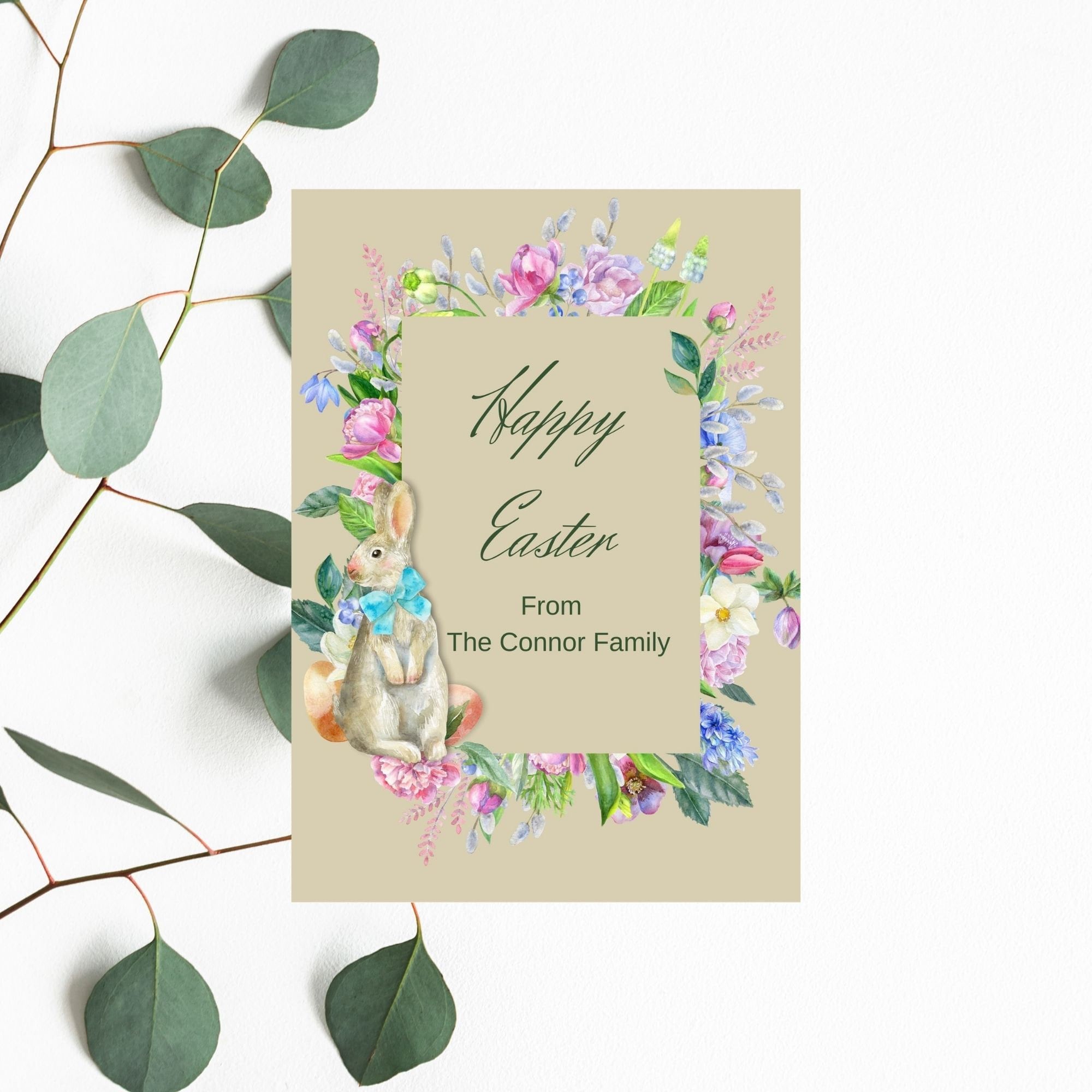 Easter Greeting Card Instant Download Canva Print Yourself