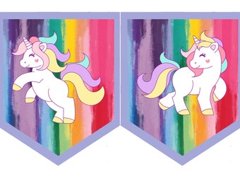 Banner de unicornio, fiesta de unicornio, banner de cumpleaños, banner personalizado, unicornio mágico, banner de arcoíris, cumpleaños de arcoíris, banner de cumpleaños de arcoíris