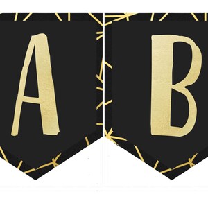 Printable Banner, Birthday Banner, Custom Banner, Black and Gold Banner, Happy Birthday Banner, Baby Shower Banner, Bridal Shower