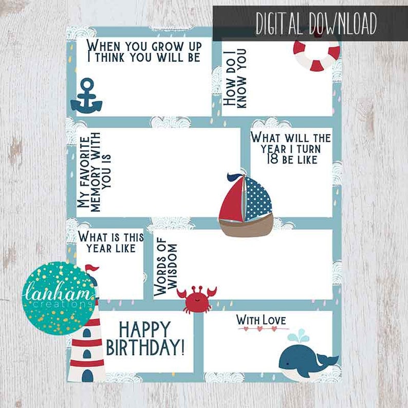 Time Capsule, Time Capsule First Birthday, Time capsule sign, Sailing Birthday Party, Nautical First Birthday, Nautical Birthday image 2