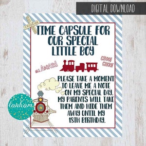 Train Birthday Party Time Capsule Printable Train Party First Birthday Time Capsule Train Birthday Time Capsule First Birthday image 4