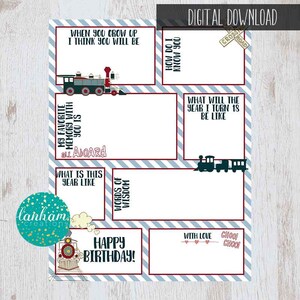 Train Birthday Party Time Capsule Printable Train Party First Birthday Time Capsule Train Birthday Time Capsule First Birthday image 2