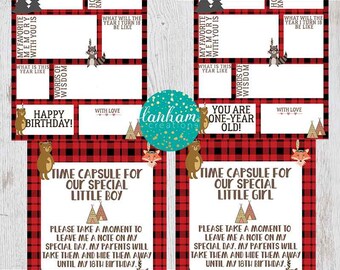 Woodland Birthday - Party Favors - Lumberjack Party - First Birthday Time Capsule - Time Capsule Baby - Lumberjack Baby